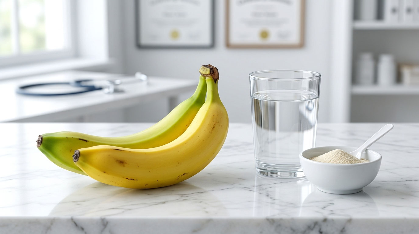 Raw banana in diarrhea: dietary stabilization of intestinal function and fluid balance